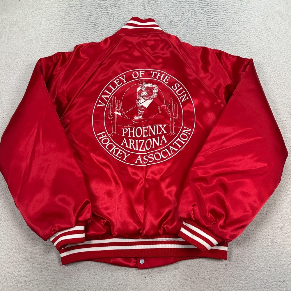 Vintage Hartwell Bomber Jacket Size Small USA Satin Phoenix Hockey Association - Picture 10 of 11